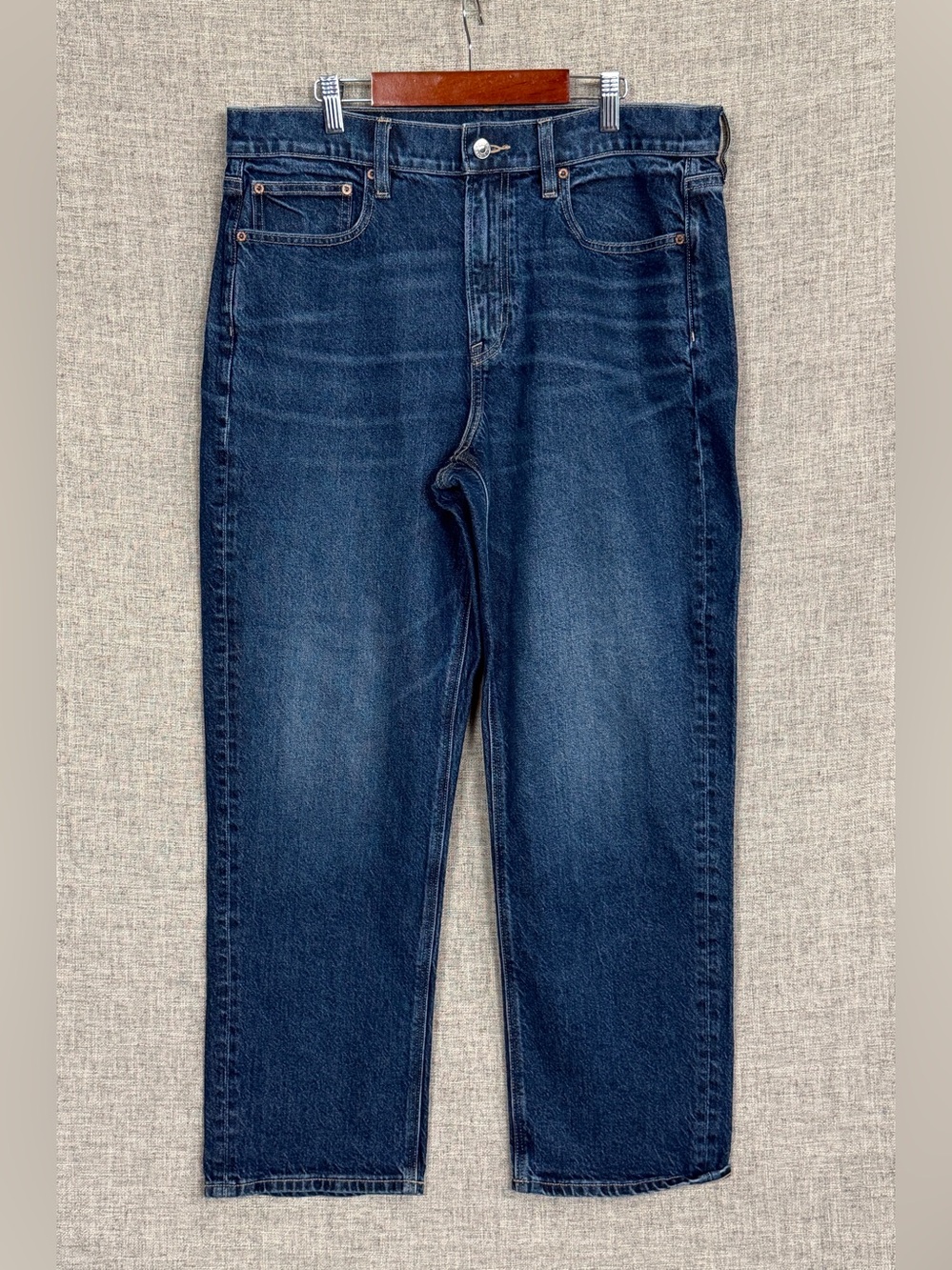 American Eagle Womens Super High-Rise Ankle Straight Dark Indigo Denim Jeans